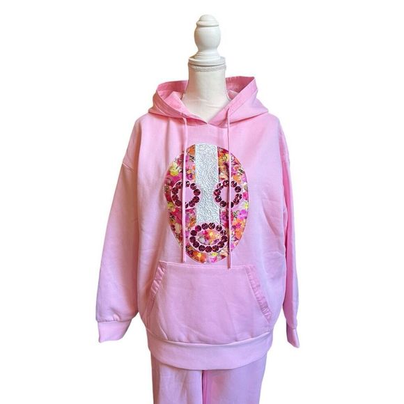 Nuebyrne Maccado Mask Jogger Set Lounge Pant Hoodie Luxury Sequin 2 Pc NWT US XS - Picture 4 of 14